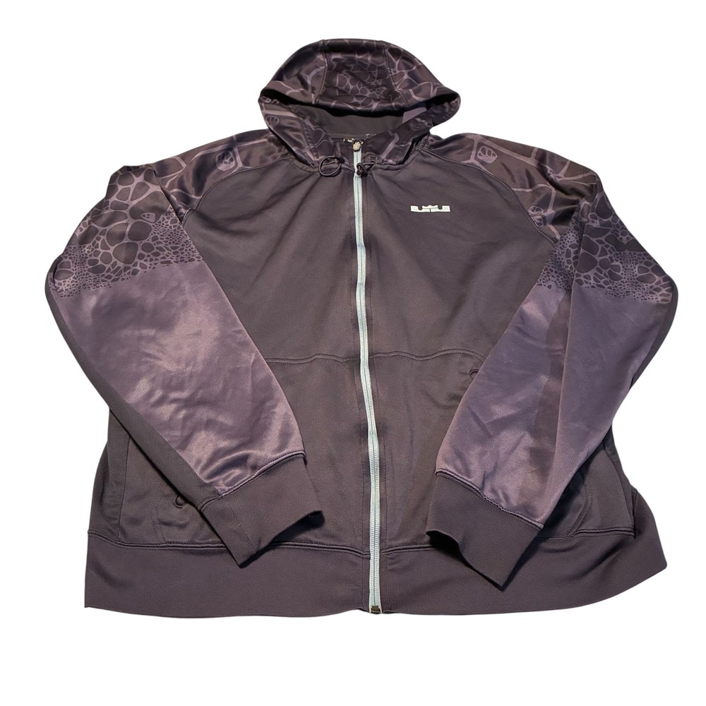 Nike Mens Purple LeBron James Therma-FIT Full Zip Hoodie Jacket Size Large